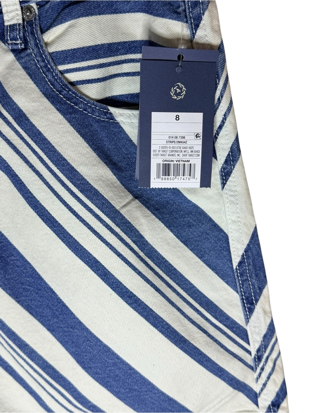 NWT Universal Thread Striped Denim Mini Skirt Size 8 - Picture 4 of 10
